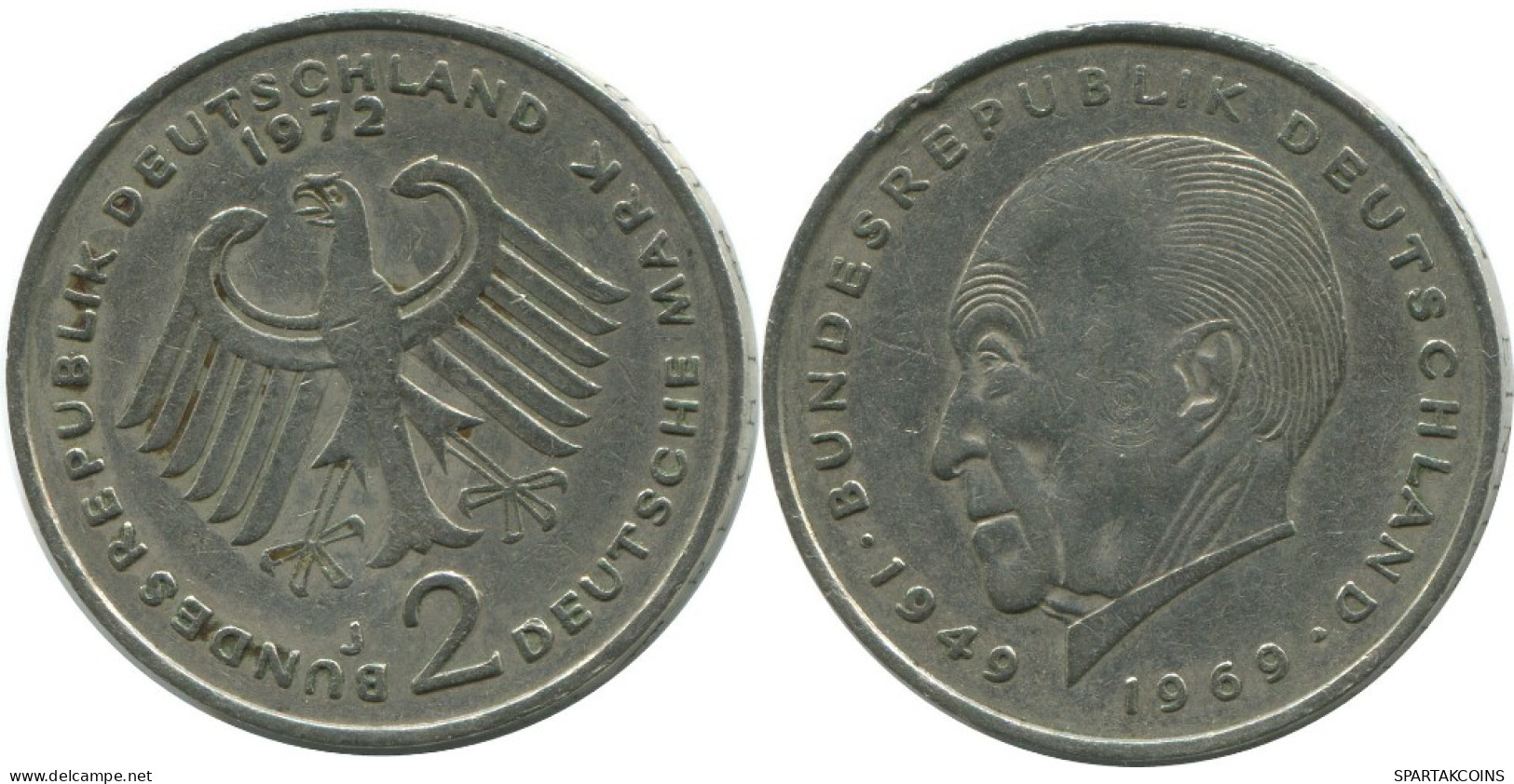 2 DM 1972 J K.ADENAUER BRD ALEMANIA Moneda GERMANY #AG268.3.E.A - 2 Marcos