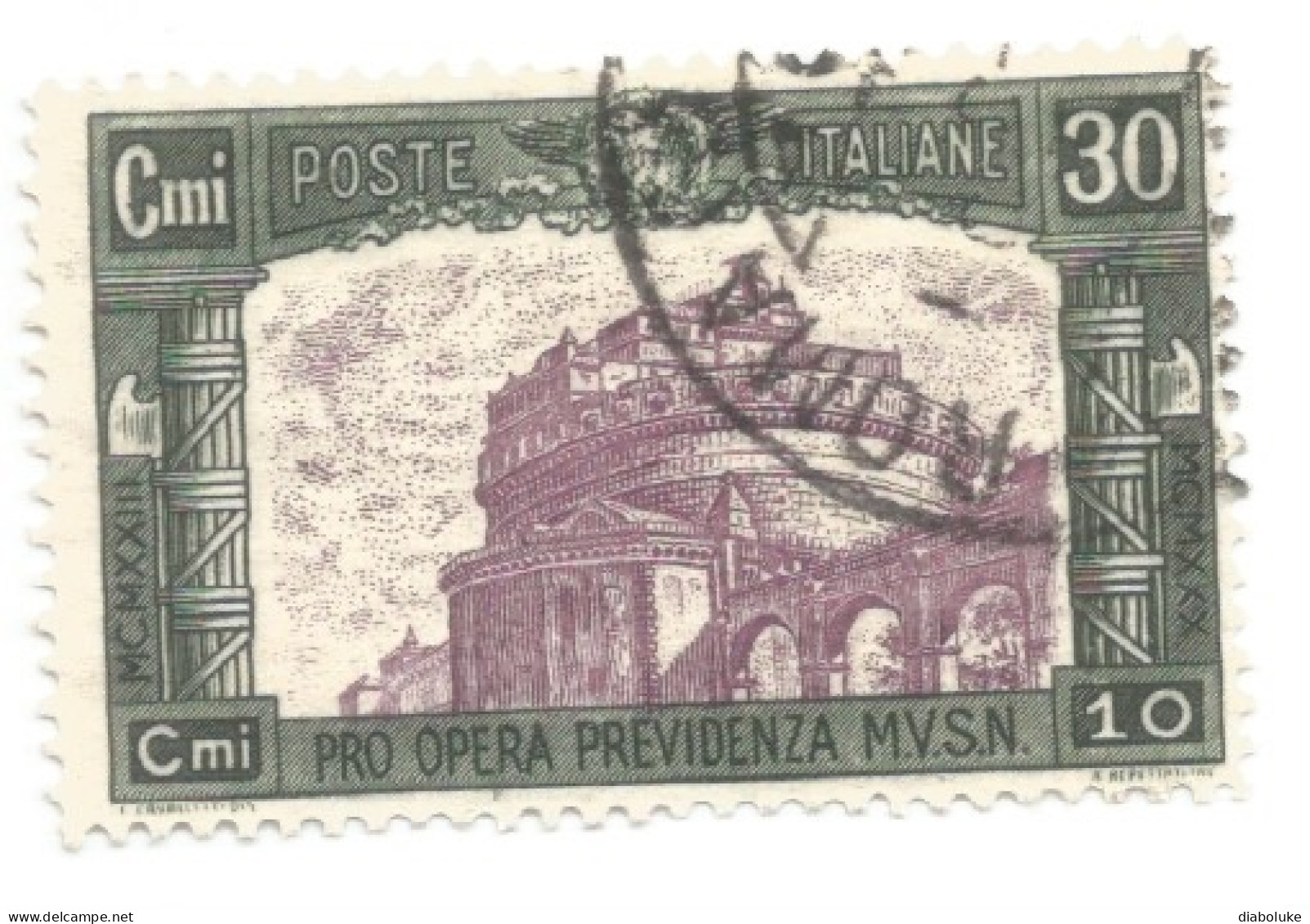 (REGNO D'ITALIA) 1928, PRO OPERA PREVIDENZA MILIZIA, 2° EMISSIONE, 30c - Francobollo Usato, Annullo Da Periziare - Oblitérés