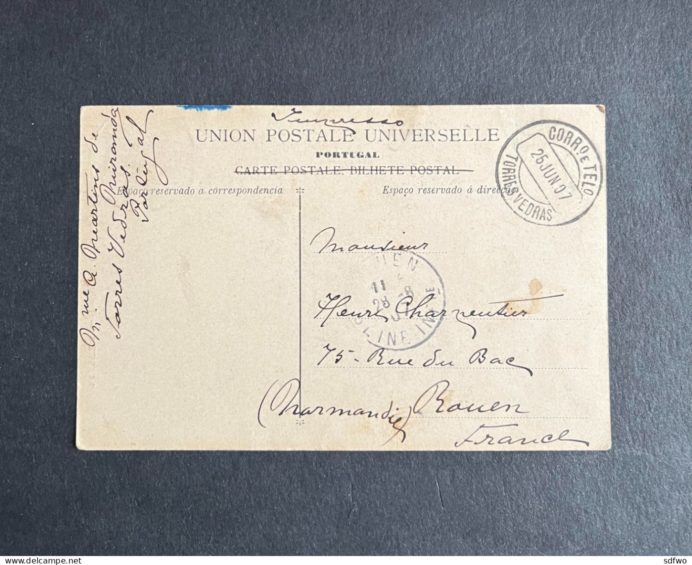 (G) Portugal Postal Stationery To France (25 Jun 1907) - Ganzsachen