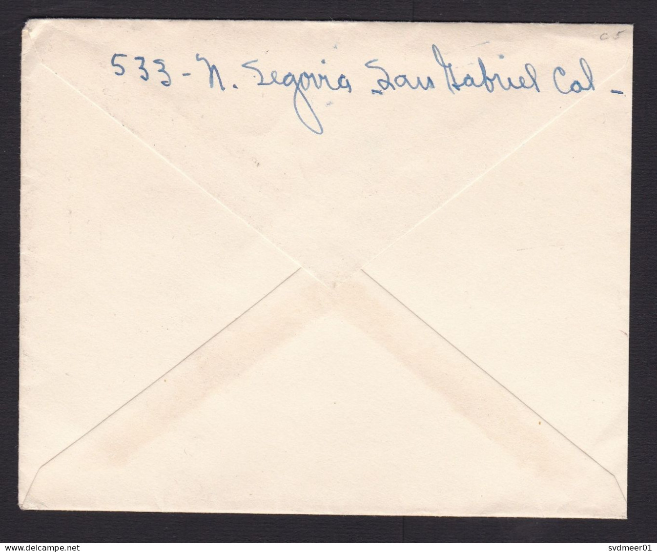 Canal Zone: Airmail Cover To USA, 1948, 1 Stamp, Landscape, Airplane, Ship, Air Label, Cancel Ancon (traces Of Use) - Kanalzone