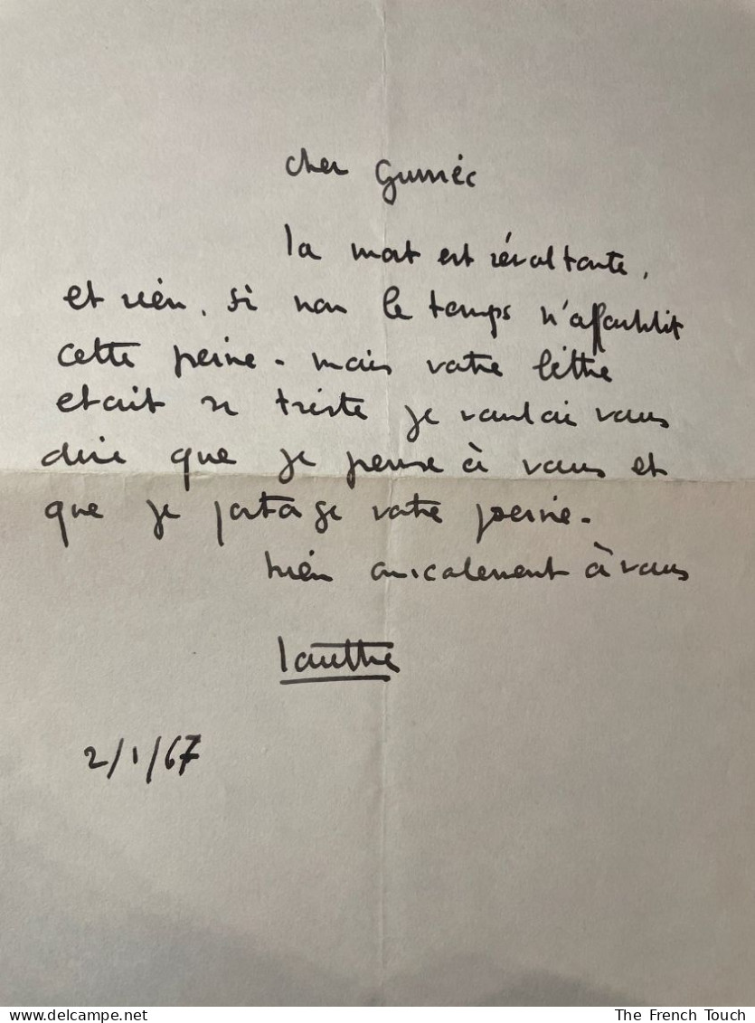 LOUTTRE B. (MARC-ANTOINE BISSIÈRE, DIT) - 1967  -Correspondance [une Lettre Et Une Enveloppe] - Schrijvers