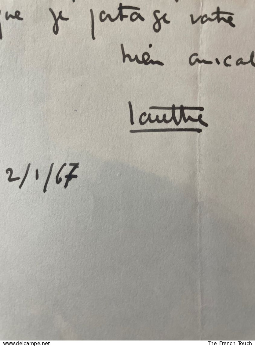 LOUTTRE B. (MARC-ANTOINE BISSIÈRE, DIT) - 1967  -Correspondance [une Lettre Et Une Enveloppe] - Schrijvers