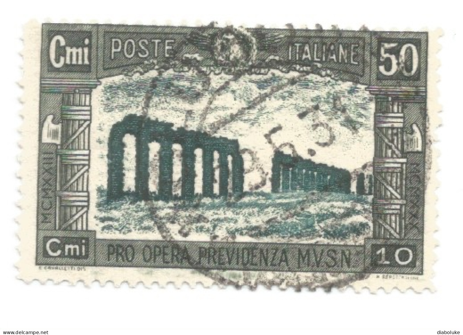 (REGNO D'ITALIA) 1928, PRO OPERA PREVIDENZA MILIZIA, 2° EMISSIONE, 50c - Francobollo Usato, Annullo A Cerchio In Corso - Oblitérés