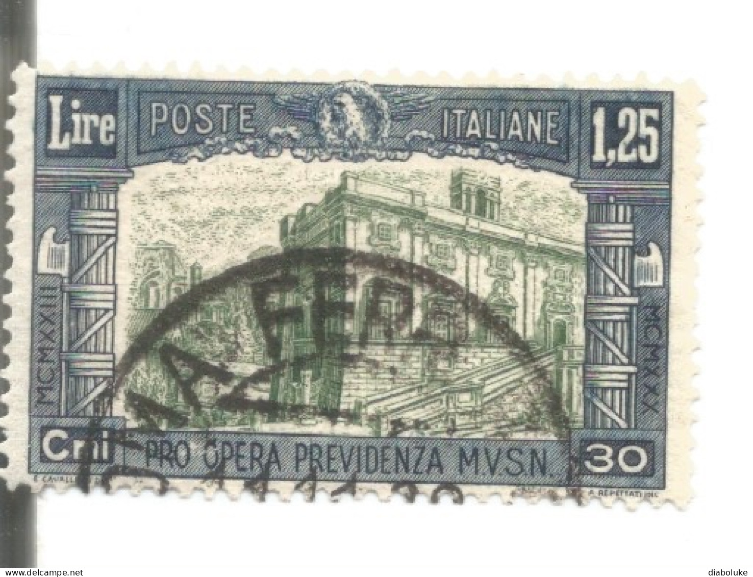 (REGNO D'ITALIA) 1928, PRO OPERA PREVIDENZA MILIZIA, 2° EMISSIONE, 1,25L - Francobollo Usato, Annullo A Cerchio In Corso - Oblitérés