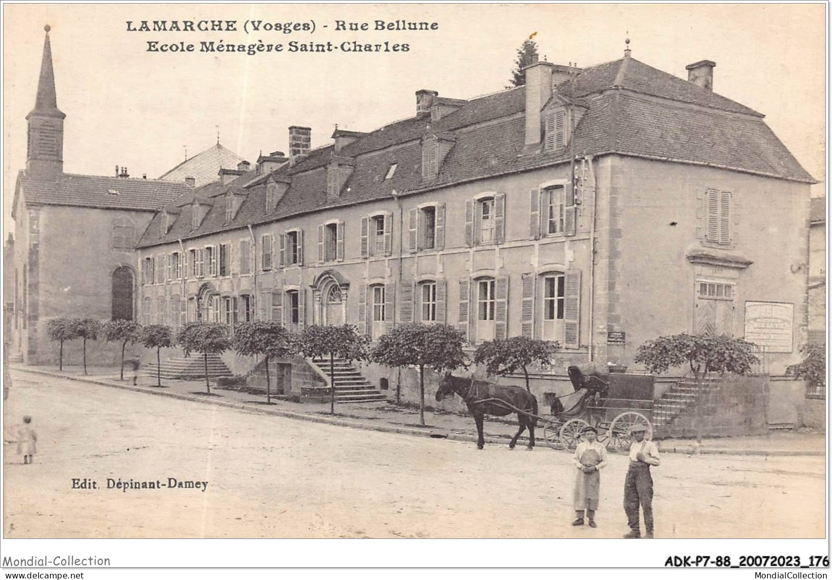 ADKP7-88-0636 - LAMARCHE - Rue Bellune - école Ménagère Saint-chalres - Lamarche