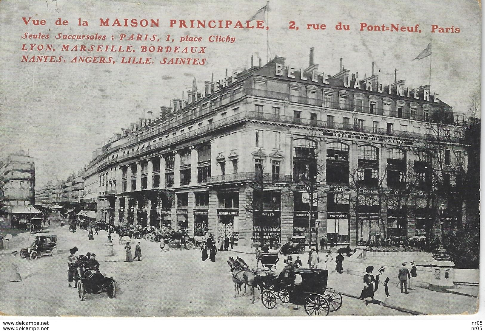 75 PARIS - BELLE JARDINIERE - 2 , Rue Du Pont Neuf - Vue De La Maison Principale ( Carte Publicitaire ) - Arrondissement: 01