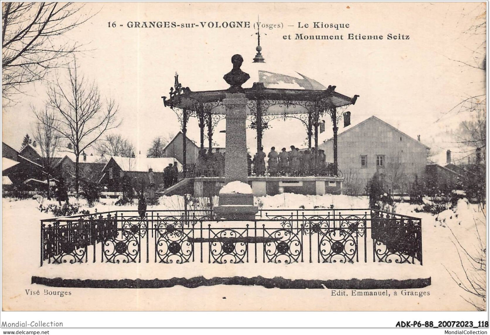 ADKP6-88-0512 - GRANGES-sur-VOLOGNE - Le Kiosque Et Le Monument Etienne Seitz - Granges Sur Vologne