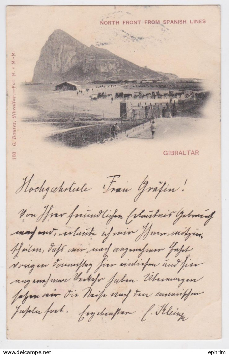 Gibraltar North Front From Spanish Lines Stamp Cancellation 1898 - Gibraltar