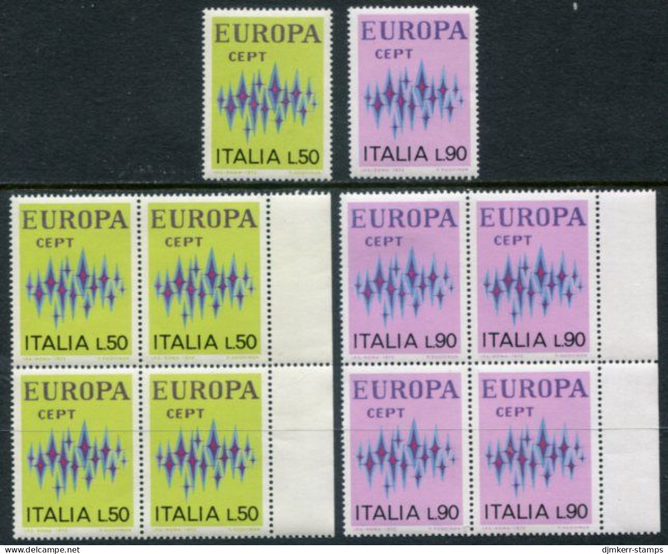 ITALY 1972 Europa, 5 Sets  MNH / **.  Michel 1364-65 - 1971-80:  Nuevos