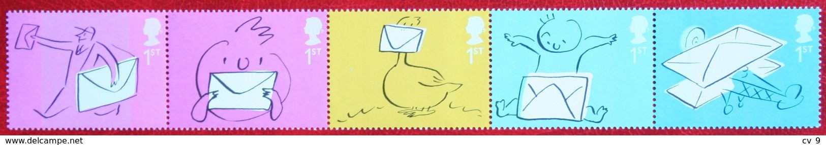 Greetings Covers Envelopes Postman Plane (Mi 2180-2184) 2004 POSTFRIS MNH ** ENGLAND GRANDE-BRETAGNE GB GREAT BRITAIN - Unused Stamps