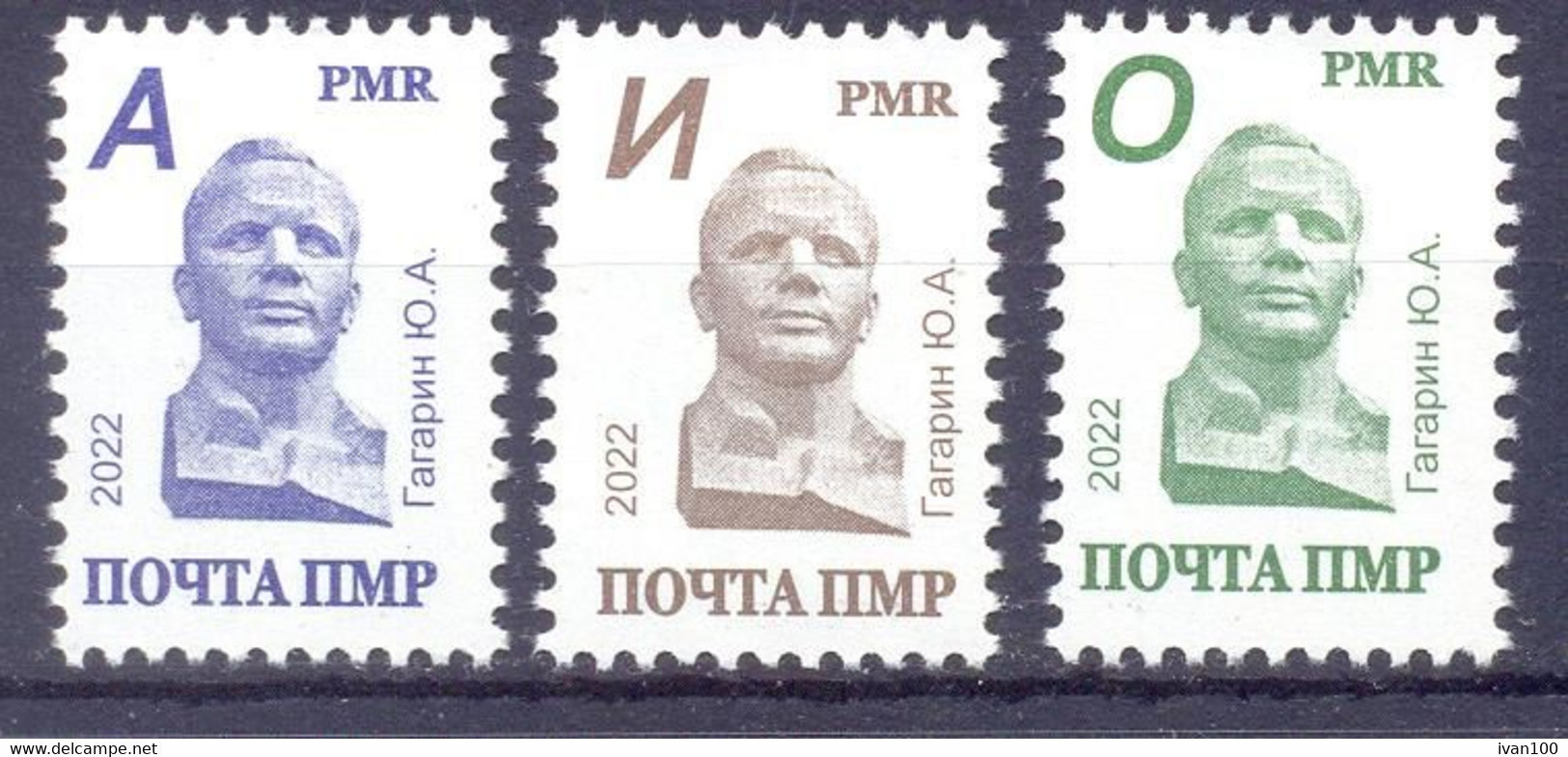 2022. Transnistria, Definitives, Space, Y. Gagarin, 3v, Mint/** - Moldavie