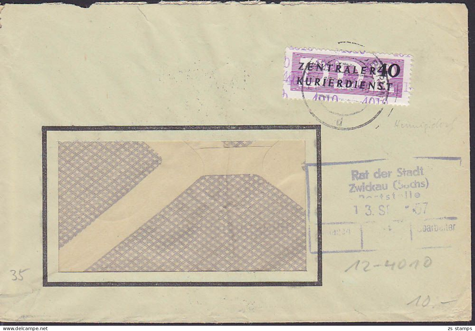 Henningsdorf ZKD-Brief B12 (4010), Stahl- Und Walzwerk  11.9.57 - Brieven En Documenten