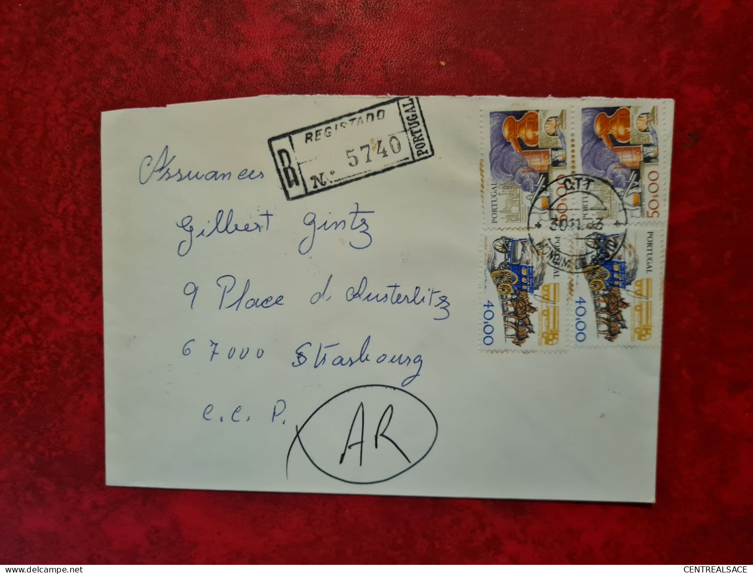 Lettre 1983 PORTUGAL RECOMMANDE POUR STRASBOURG LISBOA MONDIN DE BASTOS - Brieven En Documenten