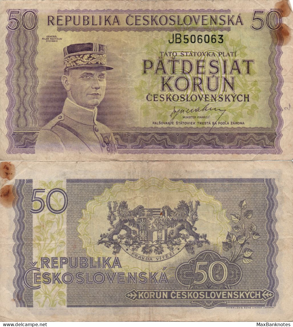 Czechoslovakia / 50 Korun / 1945 / P-62(a) / VF - Tschechoslowakei