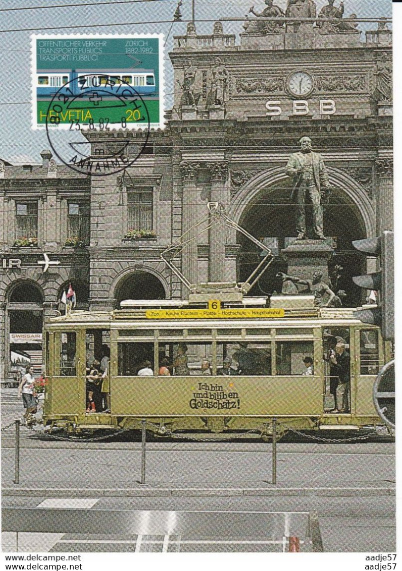 Suisse // Schweiz // Switzerland / Tramway Carte Maximum Maxicard 1982 - Tramways