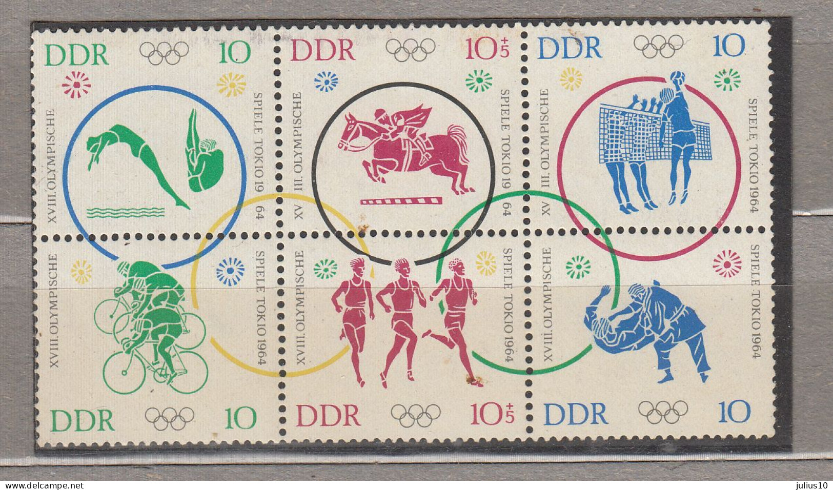 GERMANY DDR Olympic Games 1964 MNH (**) Michel 1039-1044 #Sp190 - Estate 1964: Tokio