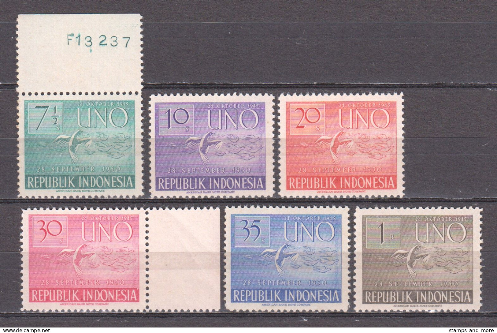 Indonesia 1951 Mi 94-99 MNH UNITED NATIONS - Indonesien