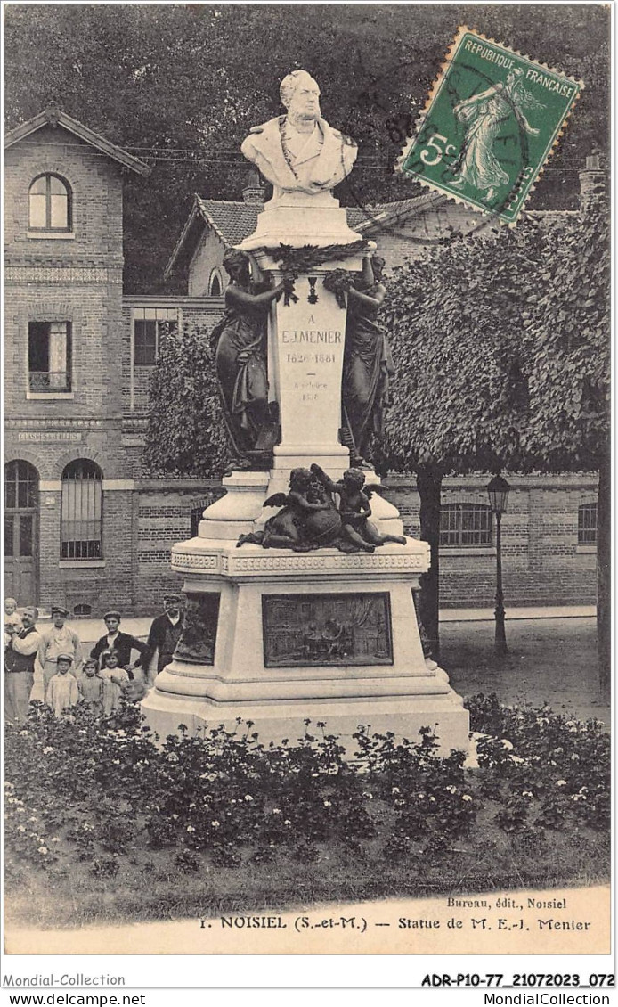 ADRP10-77-0909 - NOISIEL - Statue De M E J Menier - Noisiel