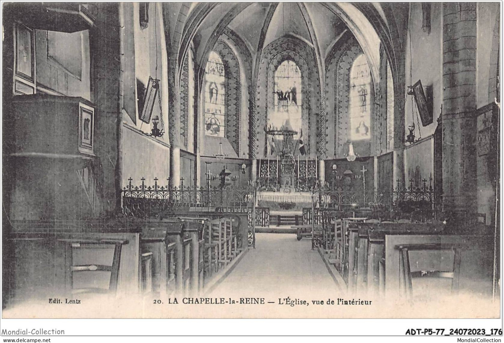 ADTP5-77-0457 - LA CHAPELLE-LA-REINE - L'église - Vue De L'intérieur  - La Chapelle La Reine