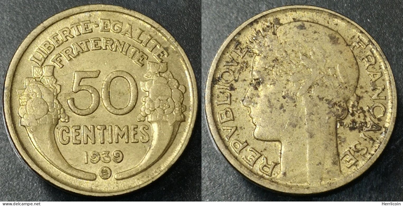 Monnaie France - 1939 B Cerclé- 50 Centimes Morlon Cupro-aluminium - 50 Centimes