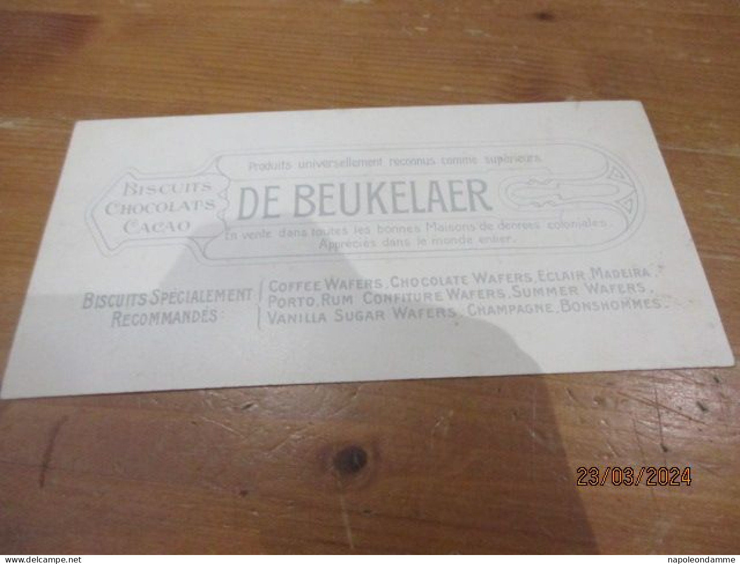 Menu, Biscuits De Beukelaer, 10 Cm X 20 Cmn - Menus