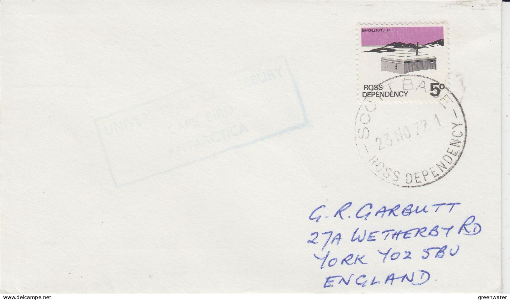 Ross Dependency  University Of Canterbury Cape Bird Ca Scott Base 23 NOV 1972 (SO155) - Storia Postale