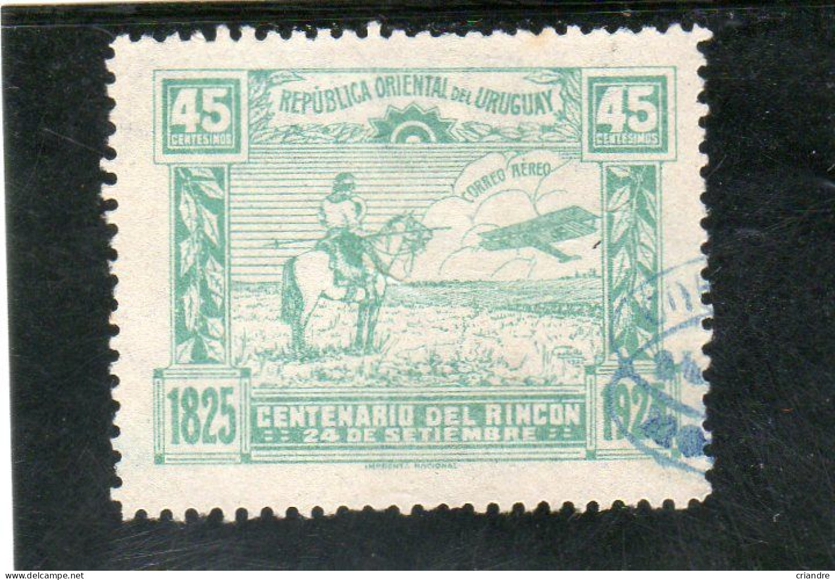 Uruguay :année 1925 PA N°9 Oblitéré - Uruguay