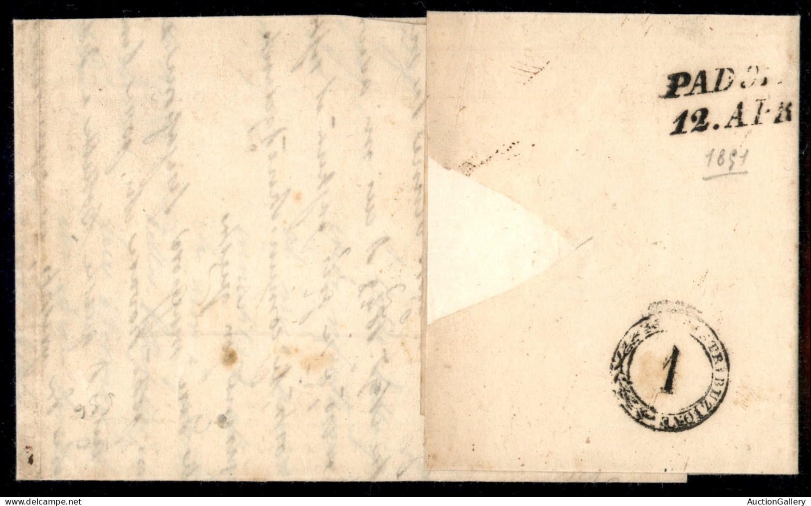 Antichi Stati Italiani - Lombardo Veneto - Lettera Da Venezia 11 Apr Del 1851 Affrancata Con 15 Cent Rosso Vermiglio I°  - Otros & Sin Clasificación