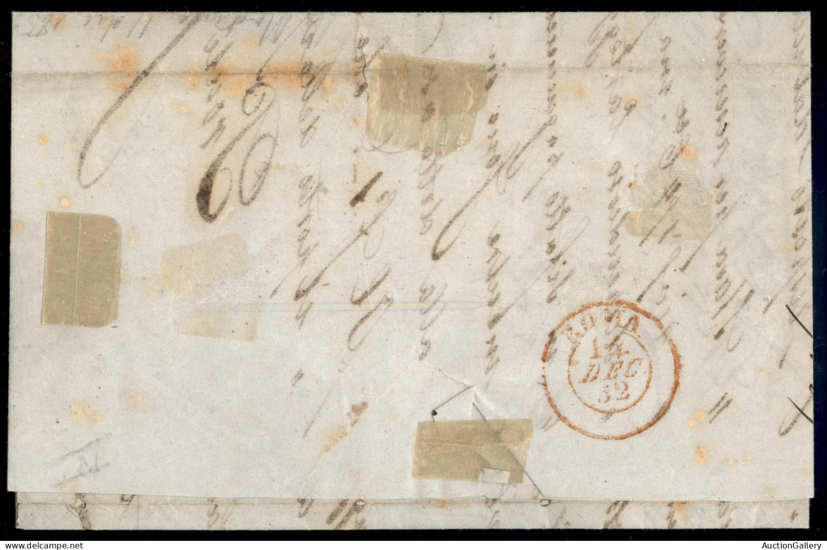 Antichi Stati Italiani - Modena - 40 Cent Azzurro (6) Isolato Su Lettera Da Modena A Roma Del 11.12.1852 - Molto Bella - - Otros & Sin Clasificación