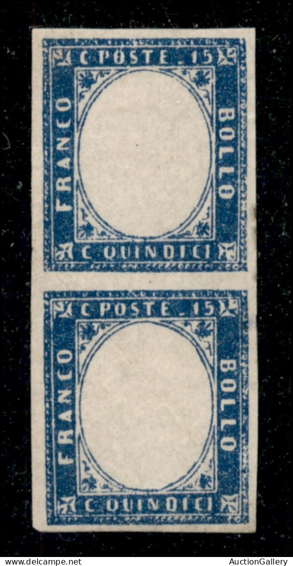 Regno - Vittorio Emanuele II - 1863 - 15 Cent (11m) - Coppia Verticale Senza Effigi - Nuova Senza Gomma - Leggera Piega  - Otros & Sin Clasificación