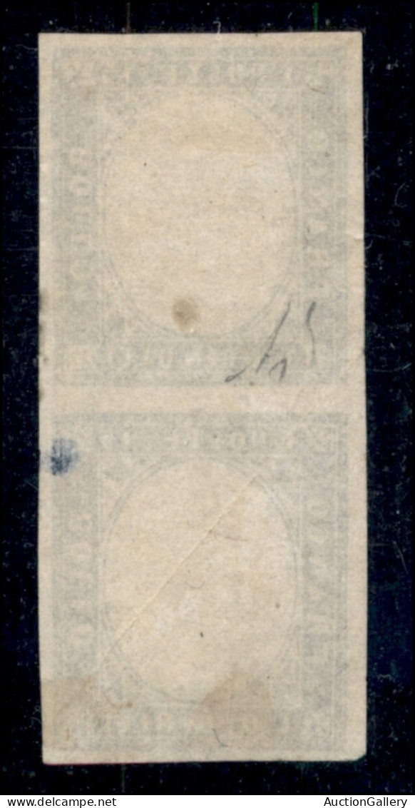 Regno - Vittorio Emanuele II - 1863 - 15 Cent (11m) - Coppia Verticale Senza Effigi - Nuova Senza Gomma - Leggera Piega  - Autres & Non Classés