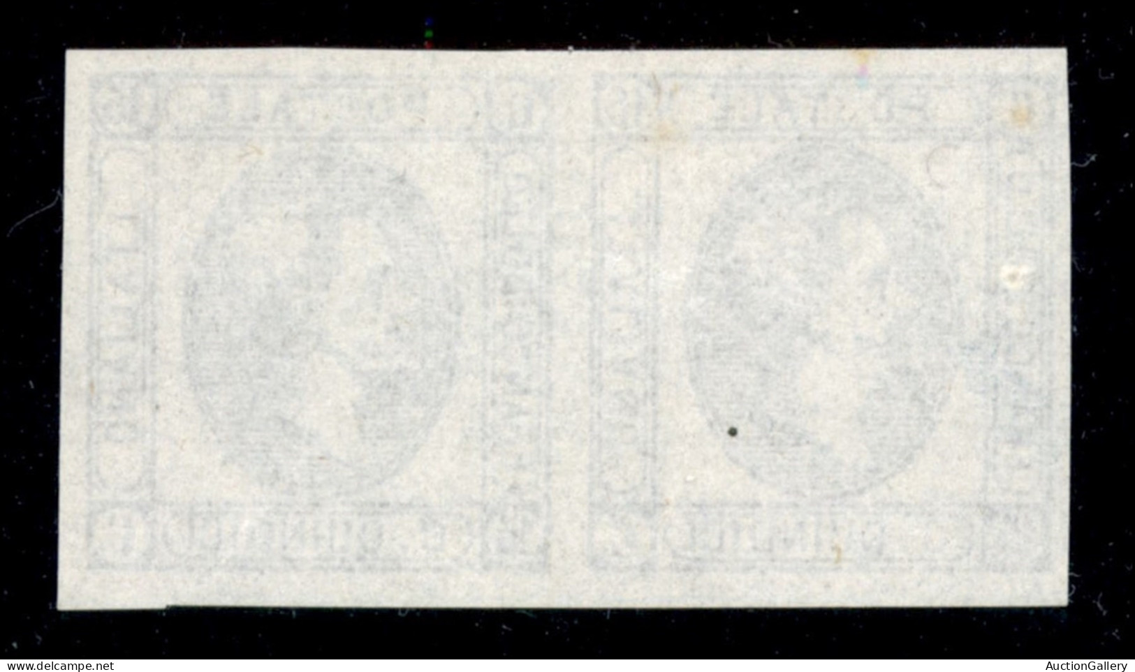 Regno - Vittorio Emanuele II - 1863 - Resti Di Stampa - 15 Cent Litografico (12 - Celeste Chiaro) - Coppia Orizzontale - - Autres & Non Classés