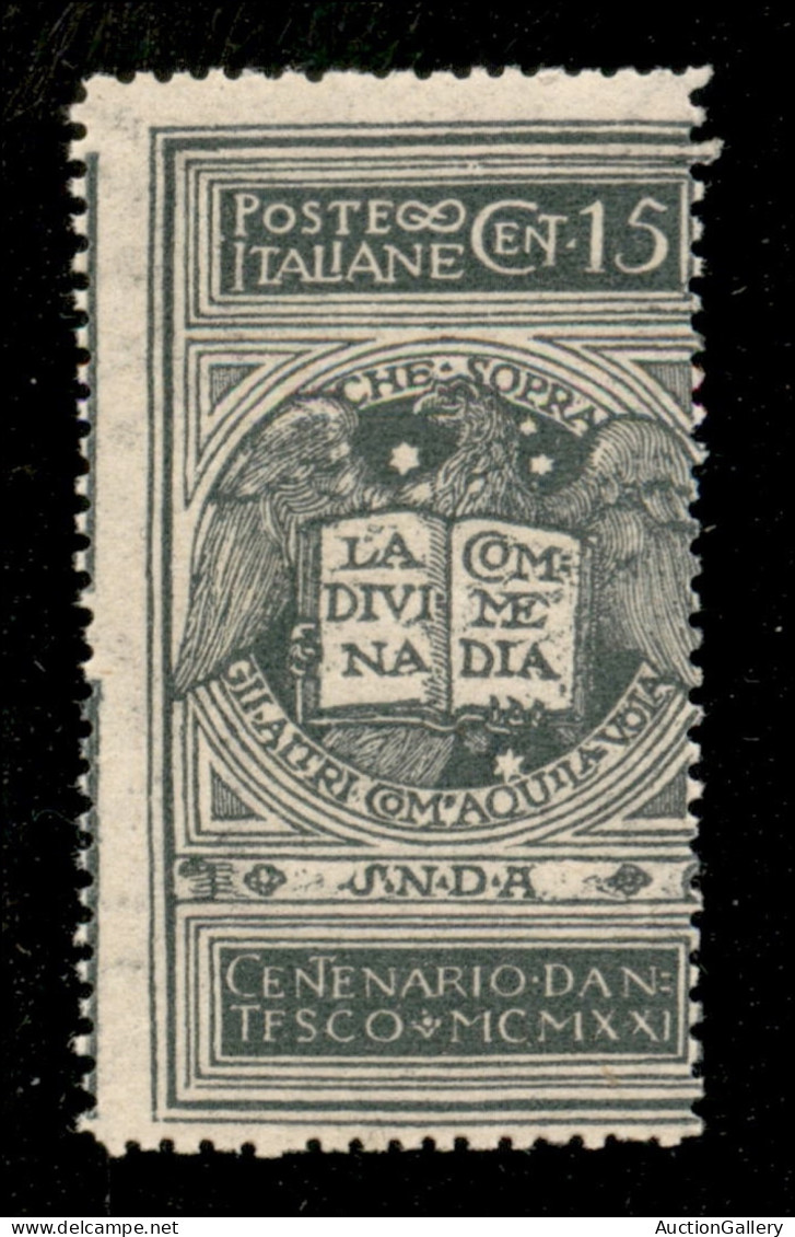 Regno - Vittorio Emanuele III - 1921 - 15 Cent Dante (116A) - Gomma Integra - Andere & Zonder Classificatie