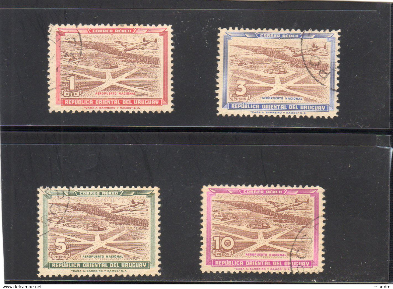 Uruguay :année 1949 , Lot De 4 Valeurs Type G PA N°136 à 139  Oblitérés - Uruguay