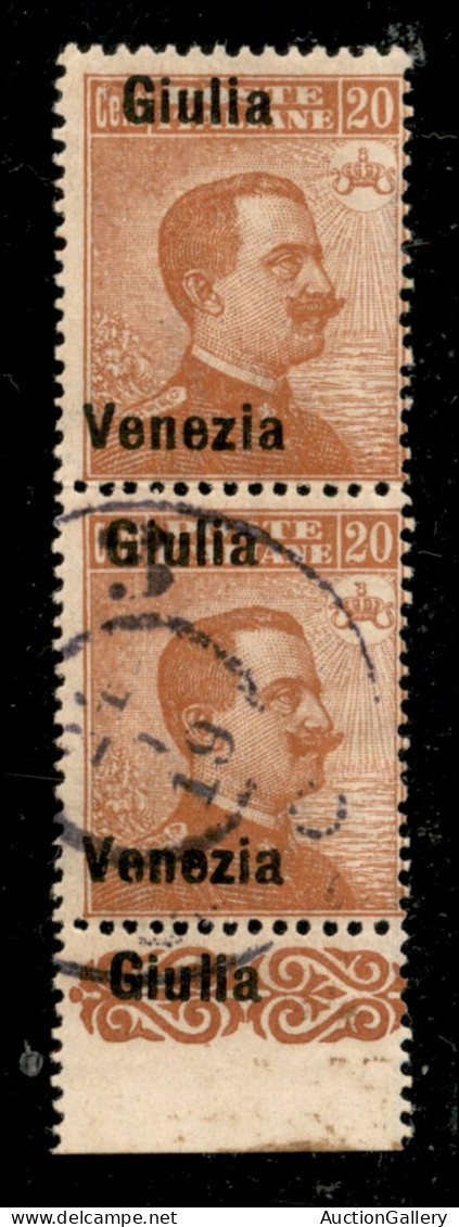 Occupazioni I Guerra Mondiale - Venezia Giulia - 1918 - Coppia Del 20 Cent Michetti (23d + 23db) Con Soprastampa Spostat - Other & Unclassified