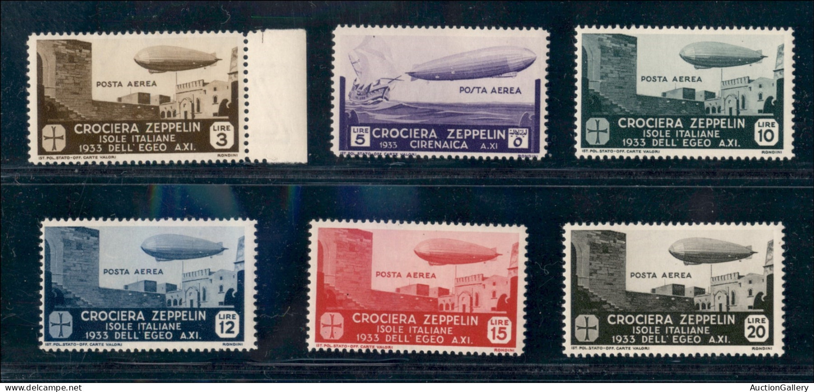 Colonie - Egeo - Emissioni Generali - 1933 - Zeppelin (22/27) - Serie Completa - Gomma Integra (2.500) - Autres & Non Classés
