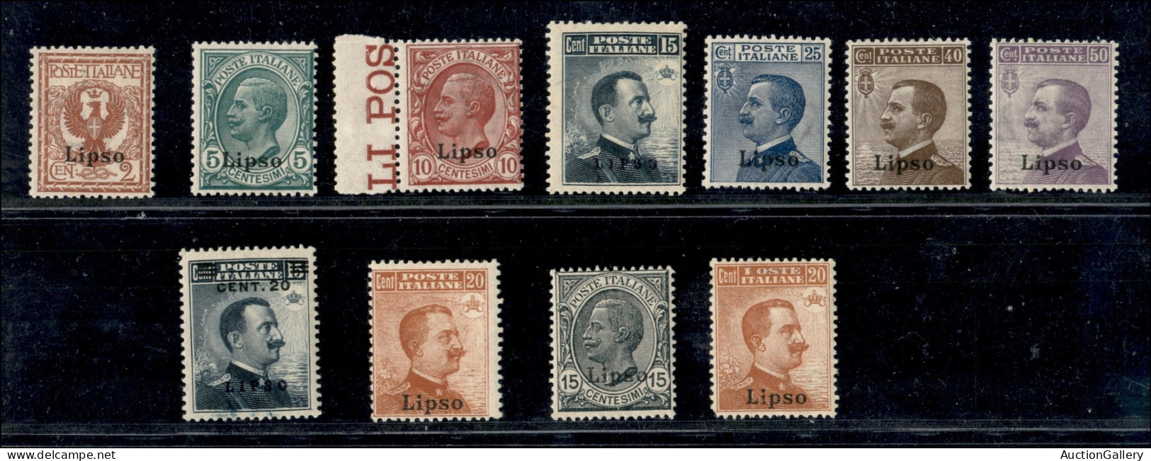 Colonie - Egeo - Lipso - 1912/1922 - Soprastampati (1/7 + 8/11) - Emissione Completa - Gomma Integra - Ottimo Insieme - Andere & Zonder Classificatie