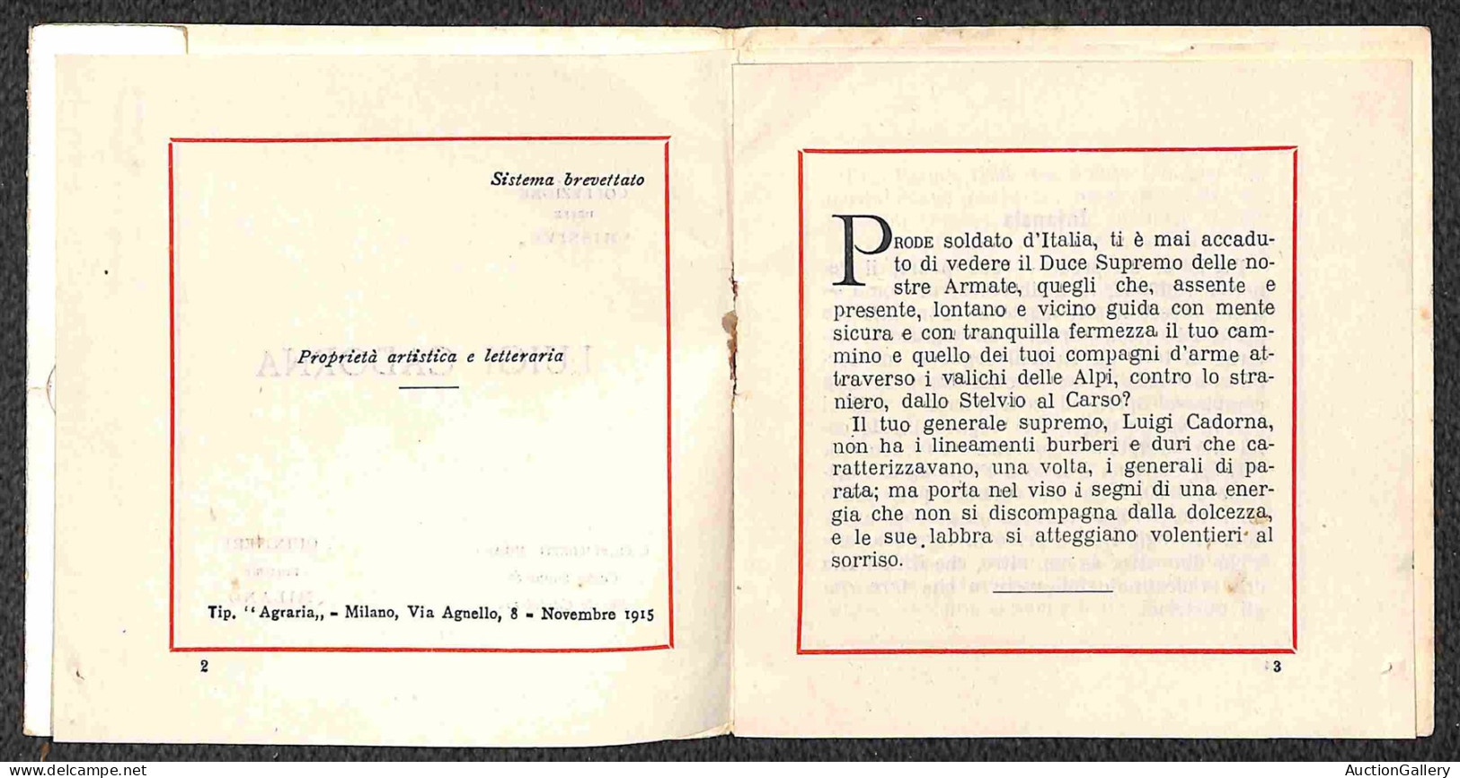 Colonie - Egeo - Rodi - Libretto "Missive Riguardante La Vita E La Carriera Del Gen. Cadorna Spedito Da Rodi 21.6.17 E A - Otros & Sin Clasificación