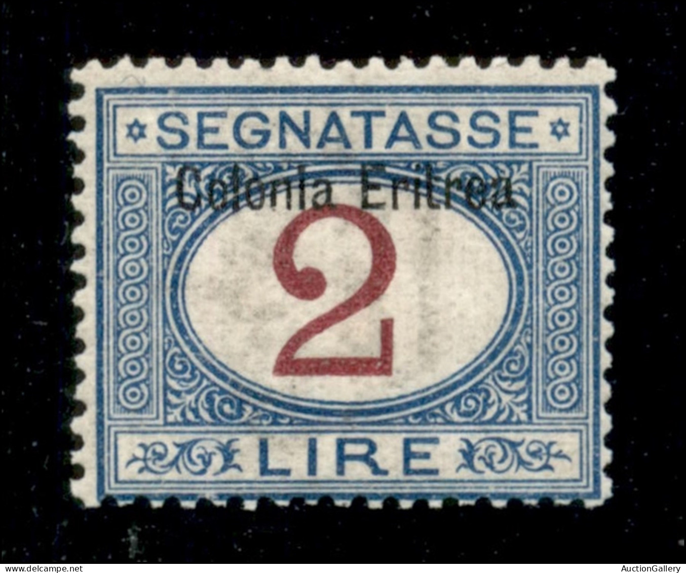 Colonie - Eritrea - 1903 - 2 Lire Segnatasse (9) - Gomma Integra - Altri & Non Classificati