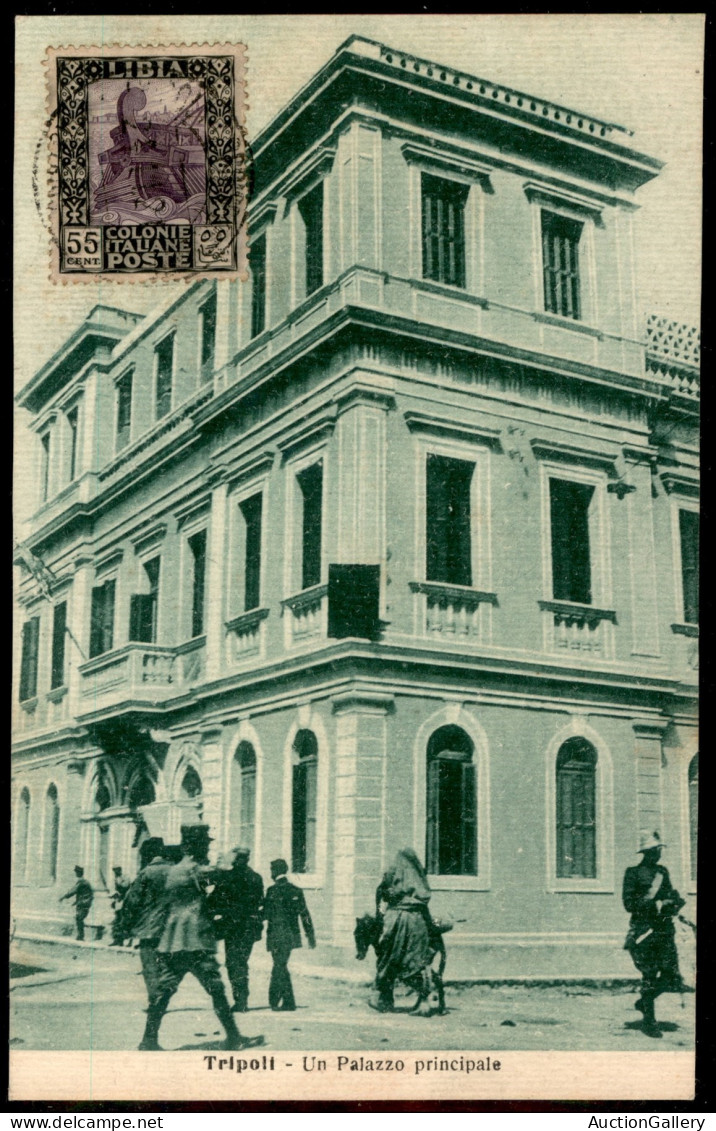 Colonie - Libia - 1925 - 55 Cent (52) Usato Su Cartolina - Autres & Non Classés