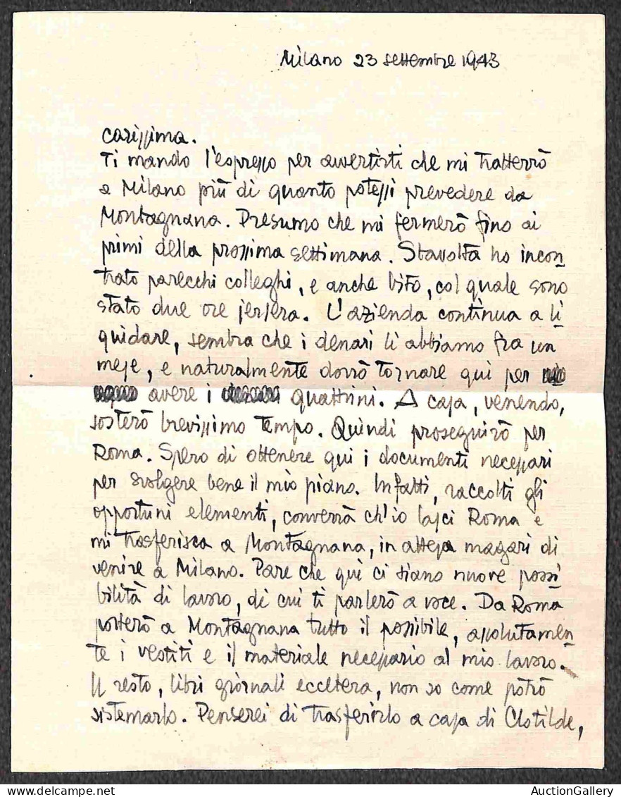 RSI - RSI - 23 Settembre 1943 - Fidenzio Pertile (Ciencio) - Busta Espresso Da Milano A Montagnana (primo Giorno Della R - Sonstige & Ohne Zuordnung