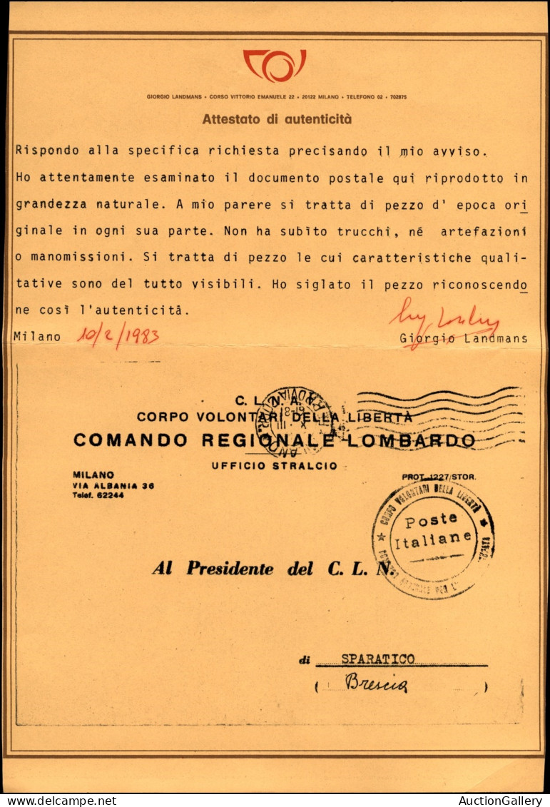 C.L.N. - C.L.N. - 1945 - Comitato Di Liberazione Nazionale - Insieme Di 6 Documenti (raccomandate Ricevute E Buste) Del  - Otros & Sin Clasificación