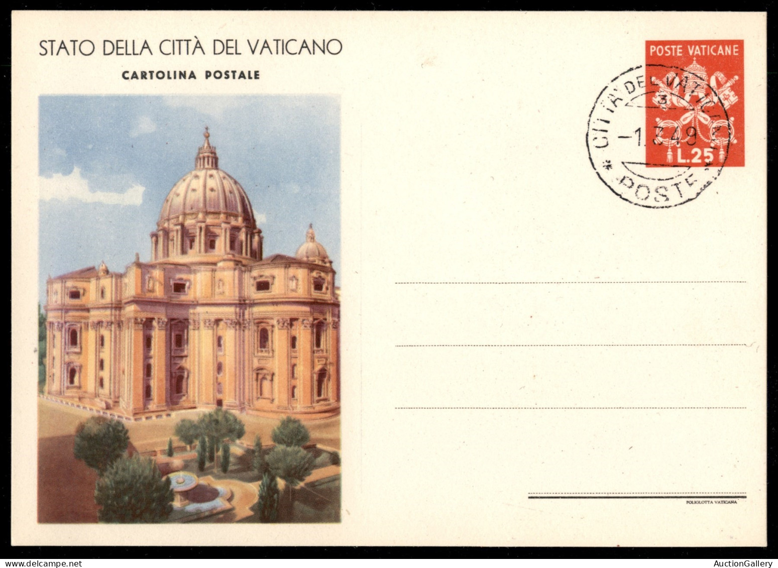VATICANO - VATICANO - 1930 (1 marzo) - Vedute - 4 cartoline postali (8/1 + 2 - 9/1 + 2) della seconda tiratura annullate