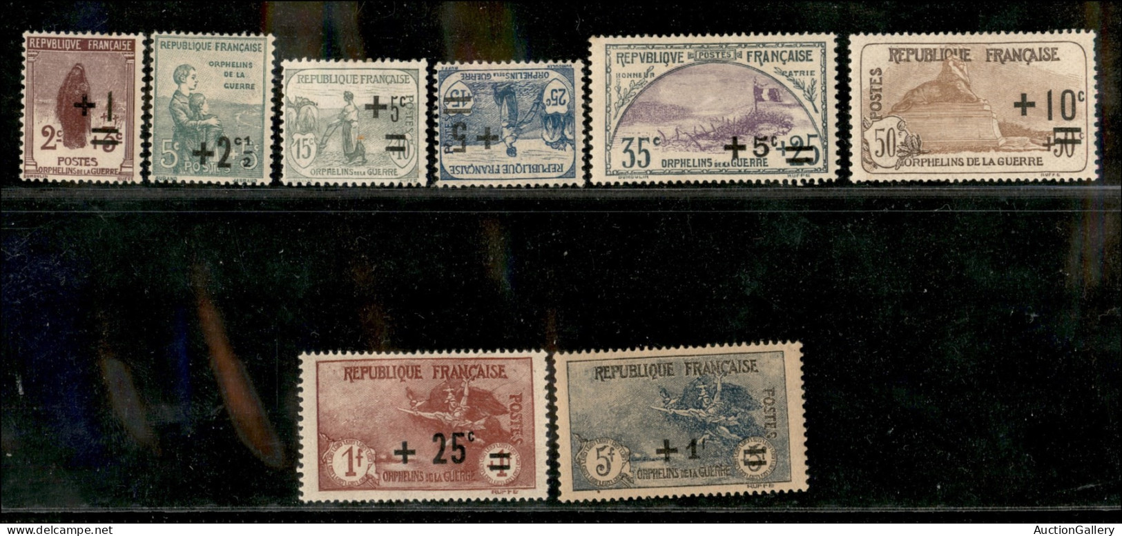 EUROPA - FRANCIA - 1922 - Soprastampati (144/151) - Serie Completa - 8 Valori Nuovi Con Gomma Originale E Parte Di Lingu - Otros & Sin Clasificación