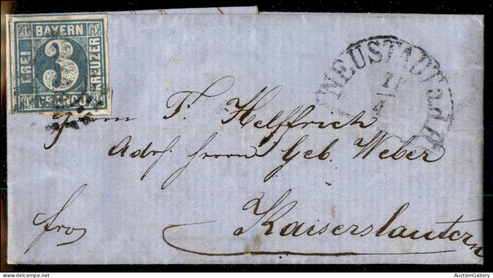 EUROPA - GERMANIA - 1856/1860 - Insieme di 6 lettere affrancate con 3 kreuzer Cifra (2 cinque + 10 uno) - da esaminare