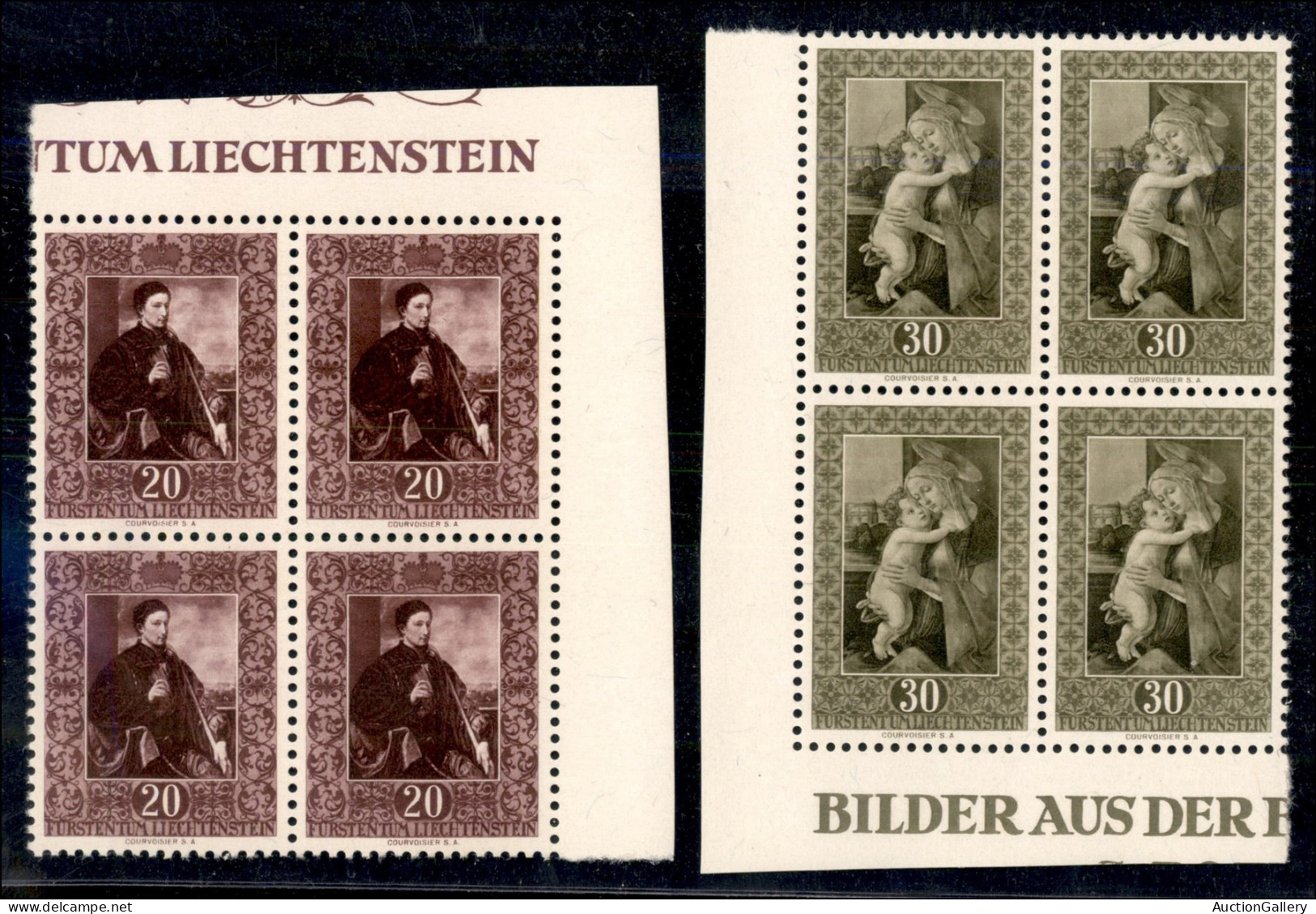 EUROPA - LIECHTENSTEIN - 1952 - Quadri (306/308) - Serie Completa In Quartine - Gomma Integra - Altri & Non Classificati