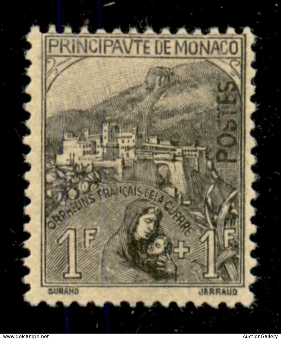 EUROPA - MONACO - 1919 - 1 Franco Orfanelli (32) - Gomma Originale - Diena (450) - Other & Unclassified