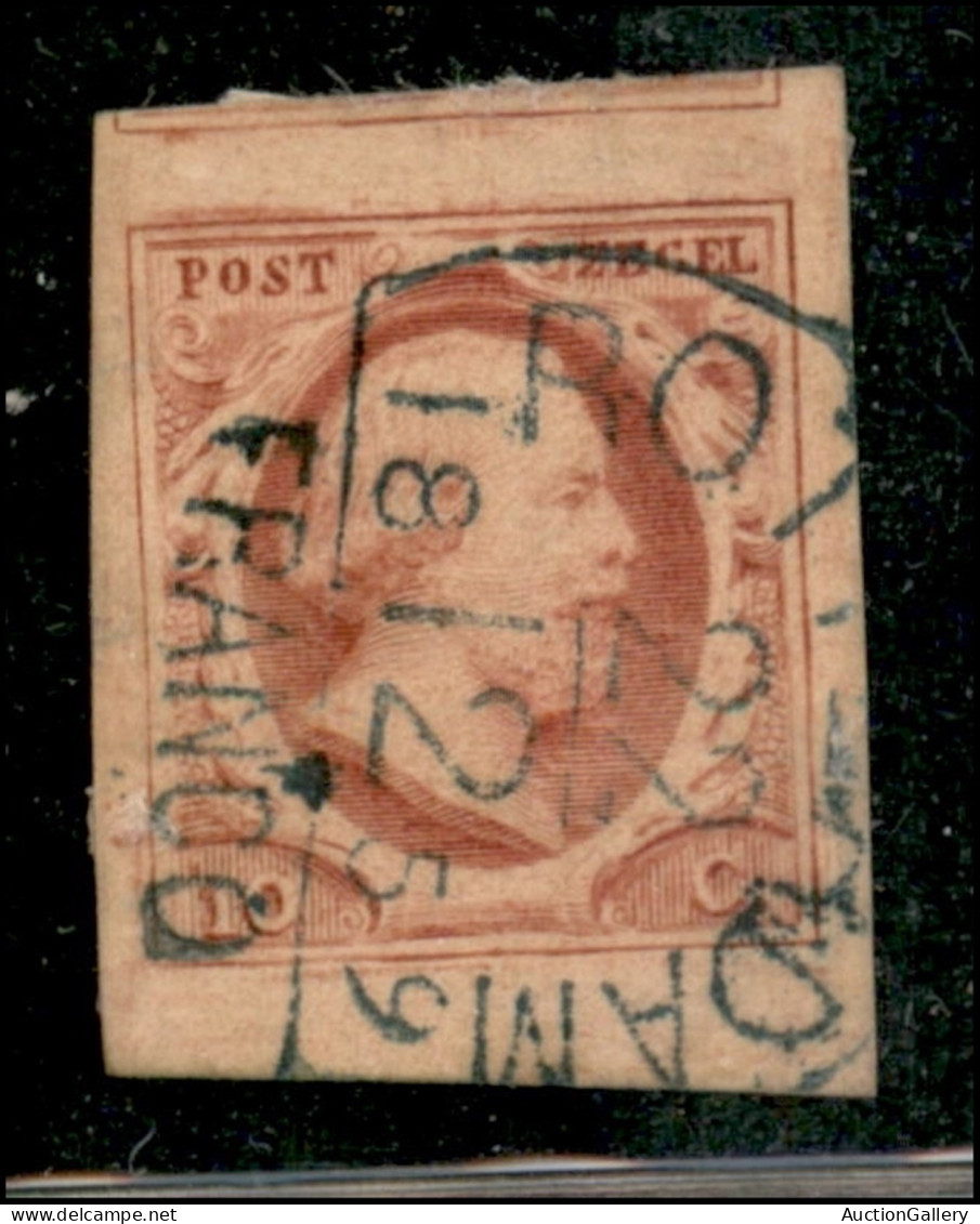 EUROPA - OLANDA - 1852 - 10 Cent (2) Usato - Parte Di Vicino In Alto + Bordo Foglio In Basso - Other & Unclassified