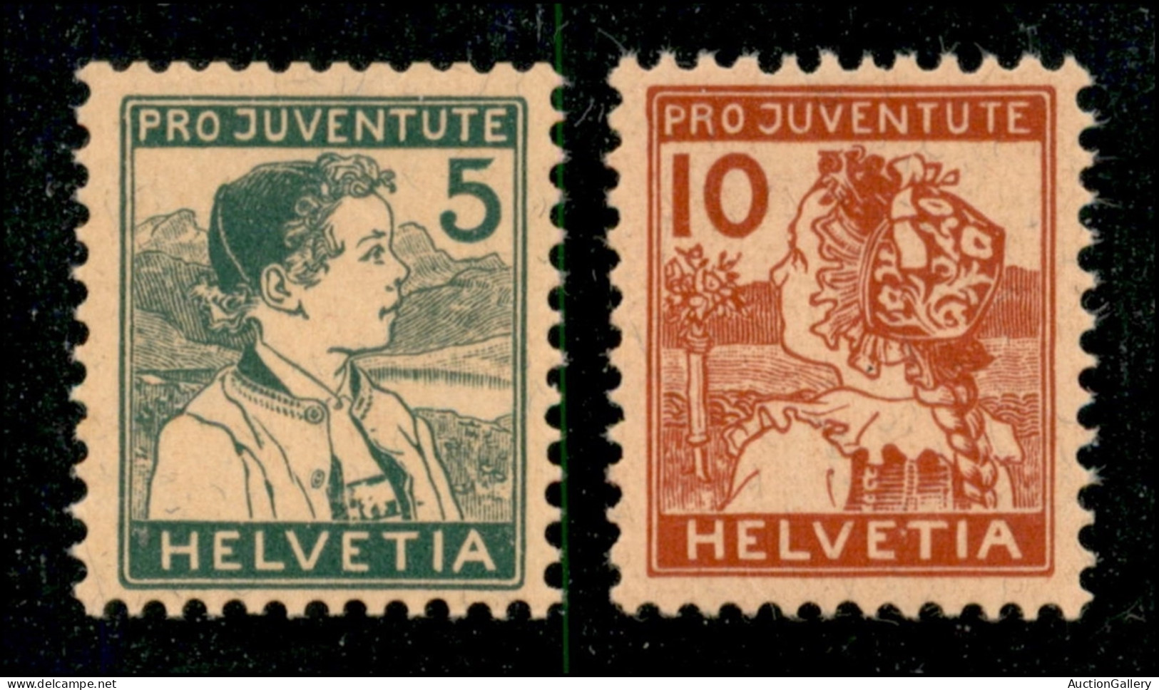 EUROPA - SVIZZERA - 1915 - Pro Juventute (128/129) - Serie Completa - Gomma Integra - Andere & Zonder Classificatie