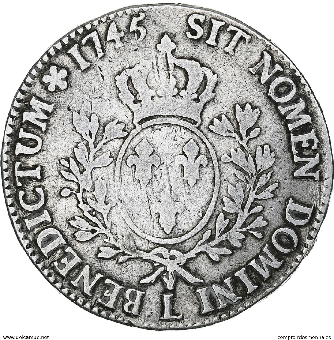 France, Louis XV, Écu Au Bandeau, 1745, Bayonne, Argent, TB, Gadoury:322 - 1715-1774 Luis XV El Bien Amado